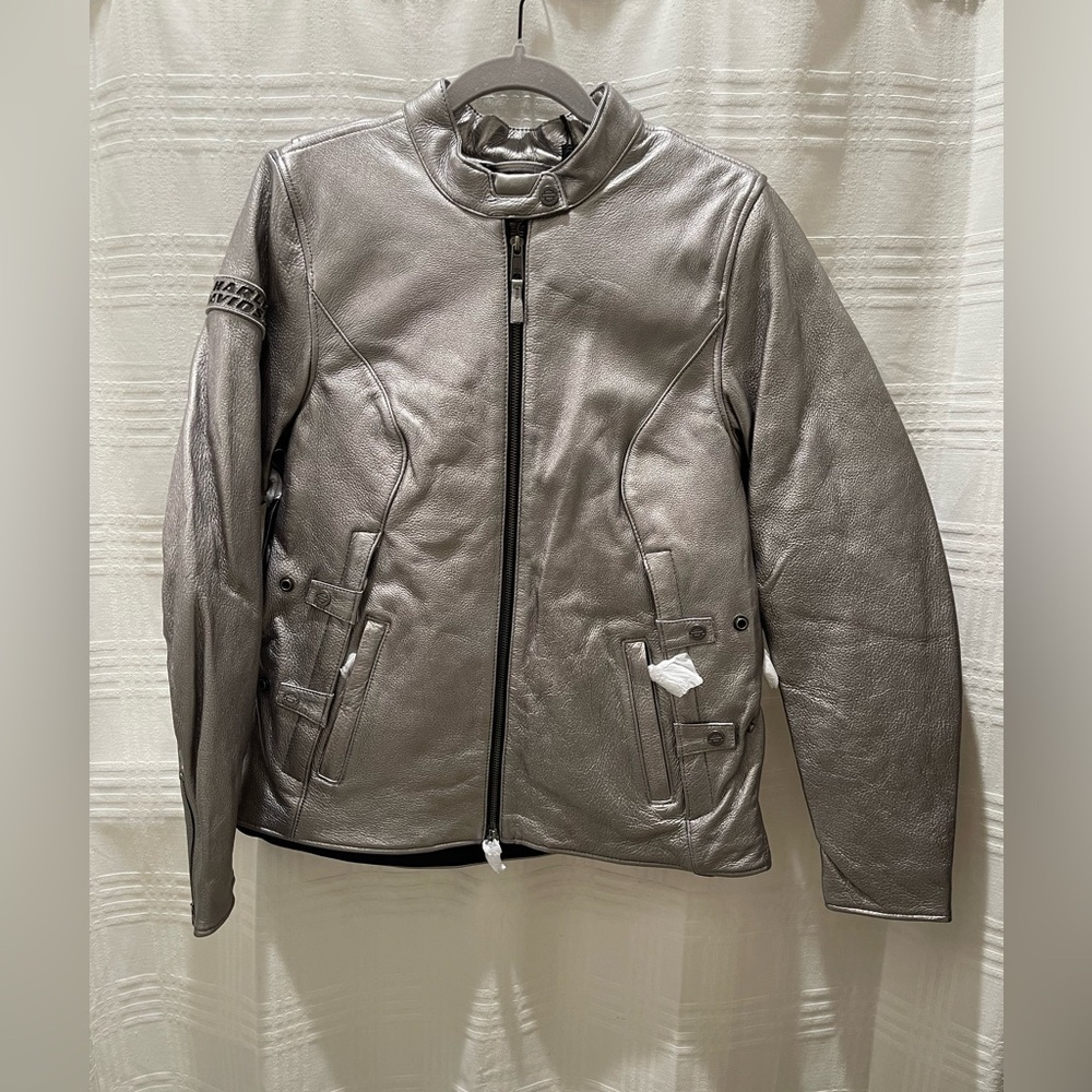 Harley-Davidson Women's Paradigm Triple Vent System Leather Riding Jacket silver